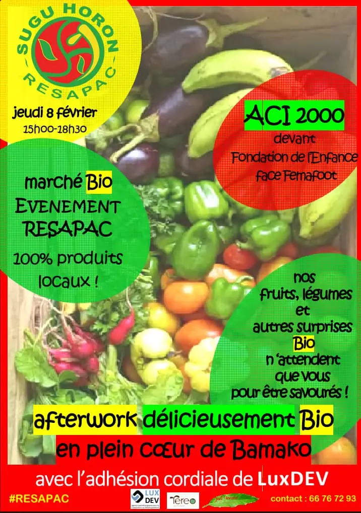 Affiche marché bio de Bamako février 2024